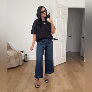 Spanx shape authentic cropped wide leg jeans size medium nwt